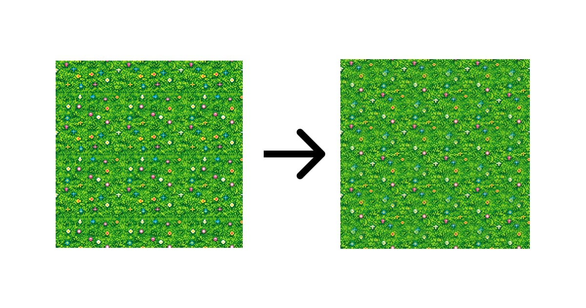 Pixel art grass tile repeated in a seamless 3x3 grid