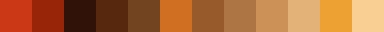 The same autumn palette sorted by hue, arranged as a spectrum