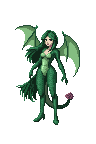An emerald dragon girl sprite from the site gallery