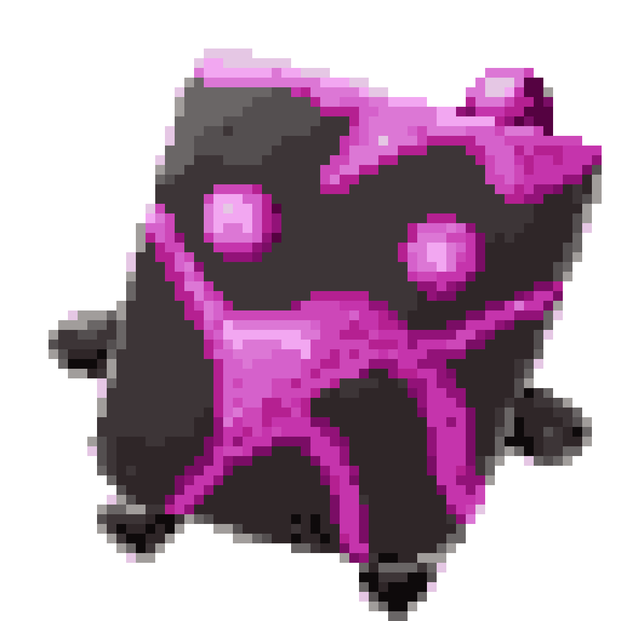 Fortnite sprite in white, teal, purple, and silver pixel art