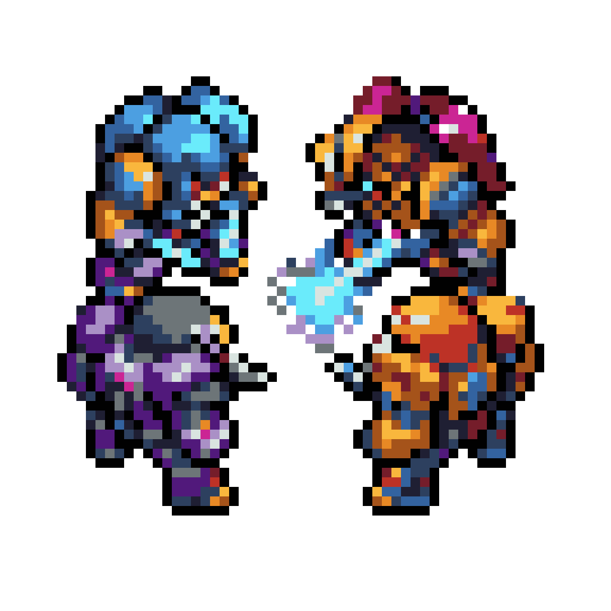 Fighters in Pixel Art Style pixel art