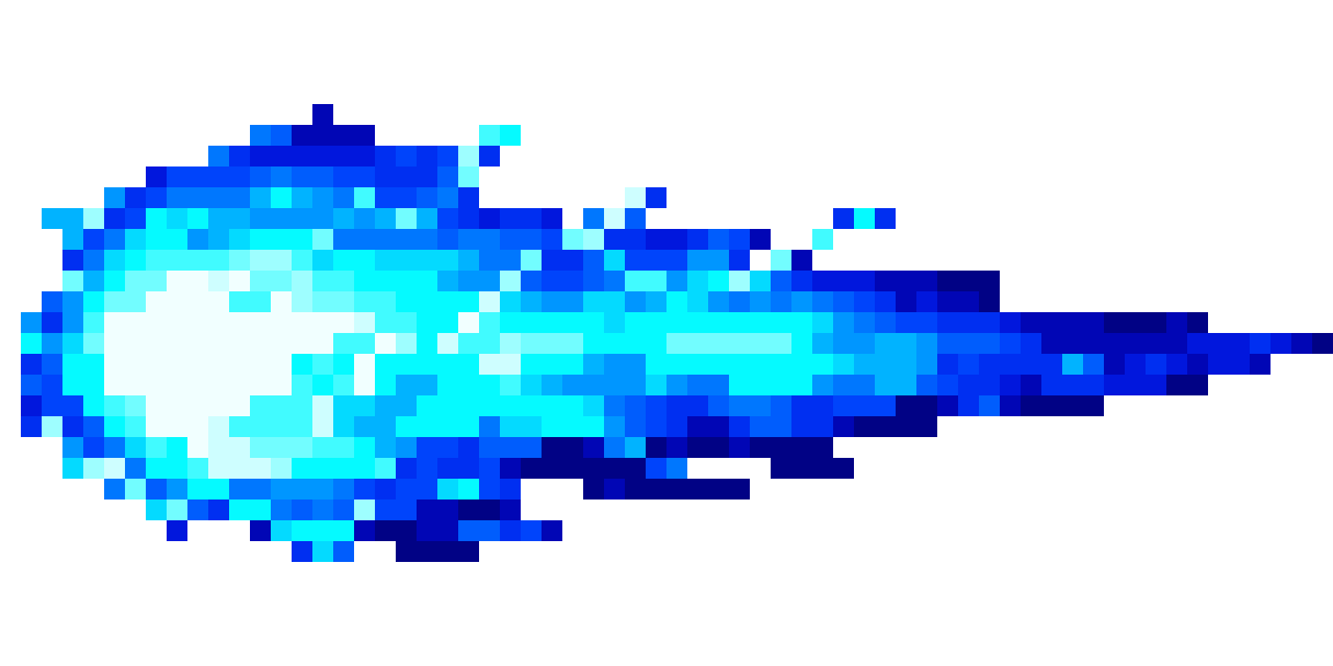 cyan light blue eldritch fireball pixel art