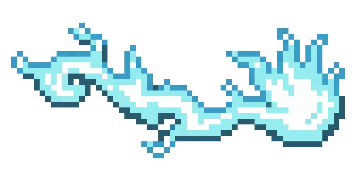 cyan light blue eldritch fireball pixel art
