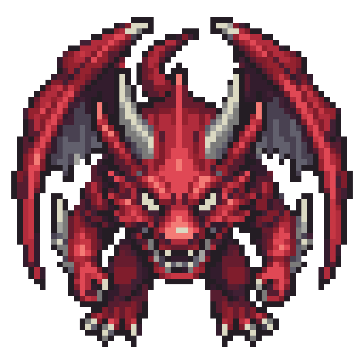 Menacing Red Dragon Enemy pixel art