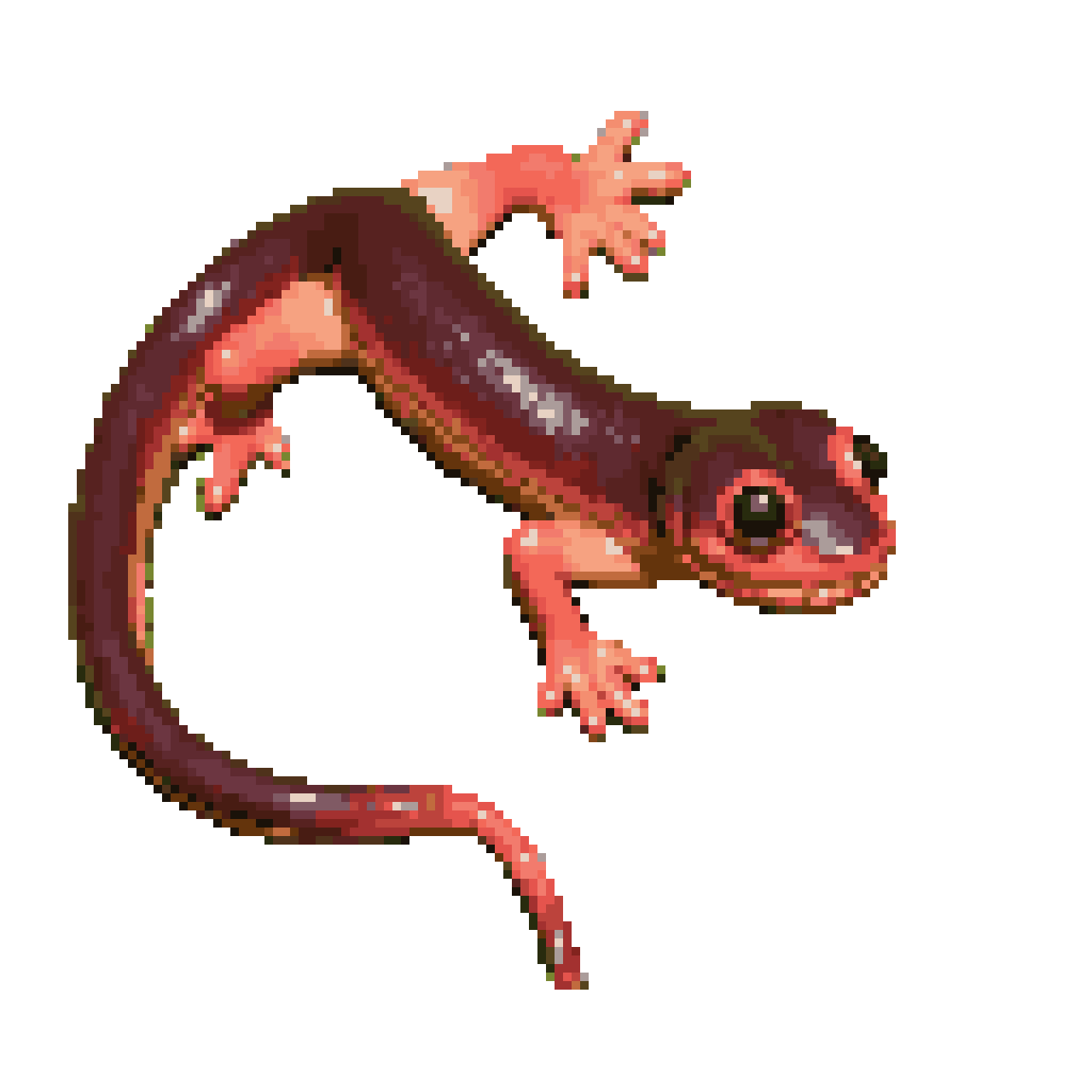 Ensatina Salamander Educational Sprite pixel art