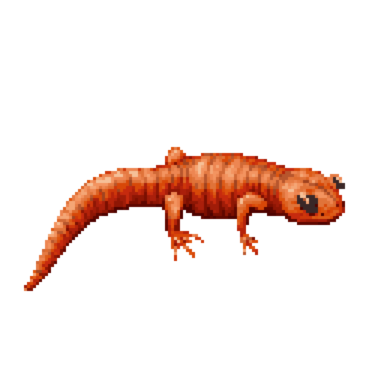 Ensatina Salamander with Realistic Proportions pixel art