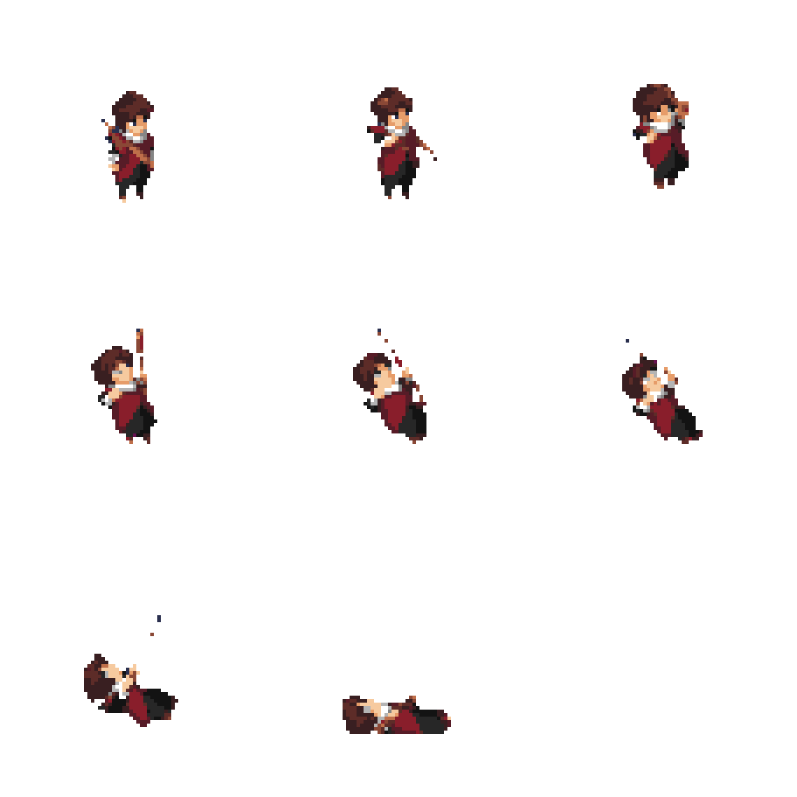 Adventurous Young Mage Dying pixel art
