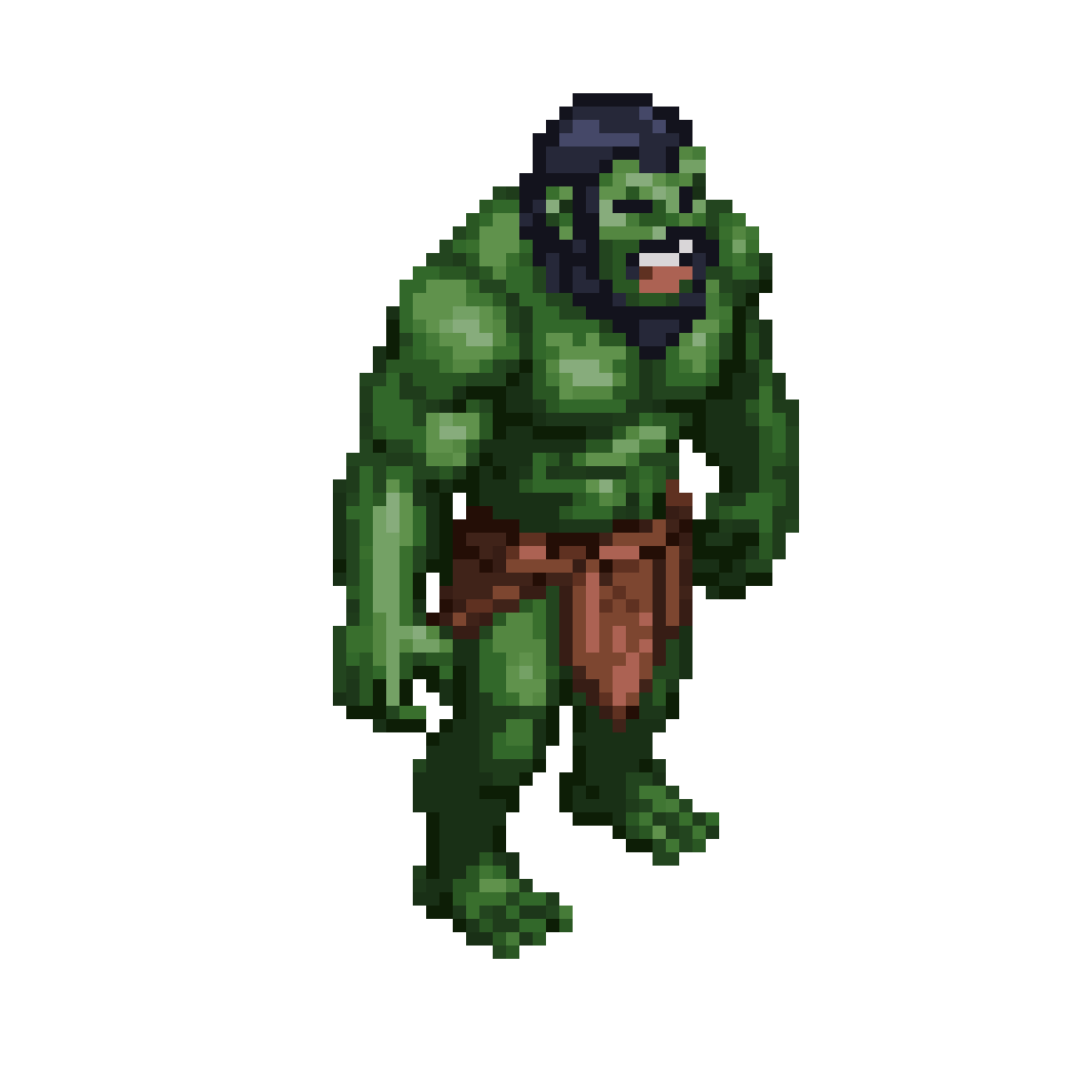 Muscular Ogre with Color Codes pixel art