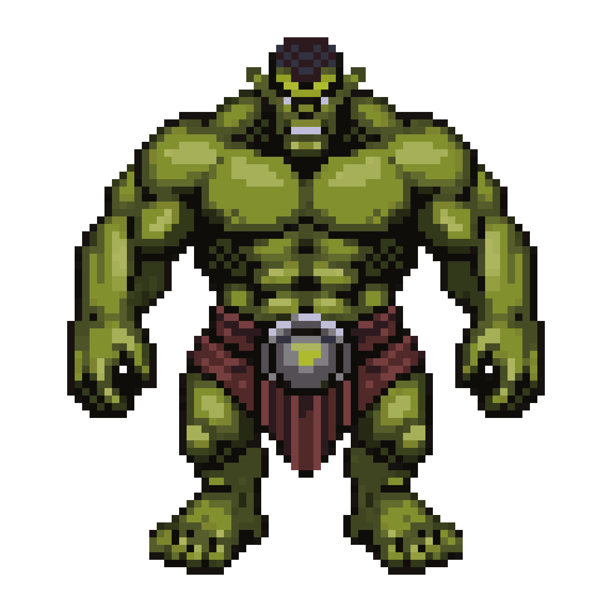Muscular Ogre with Color Codes pixel art