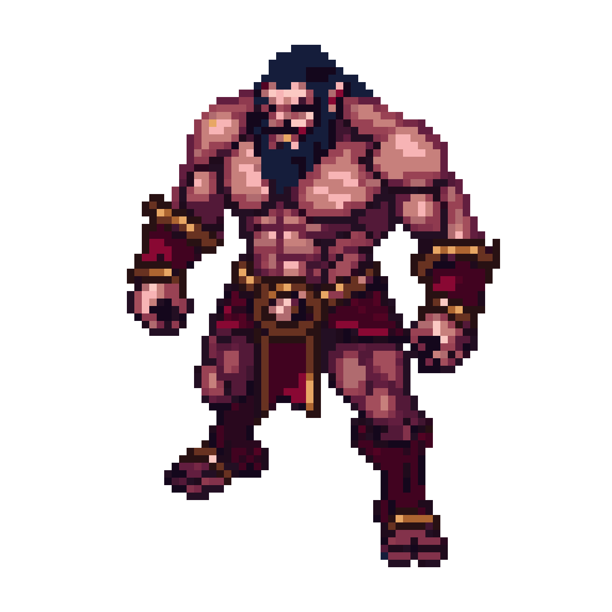 Muscular Warrior Ogre pixel art
