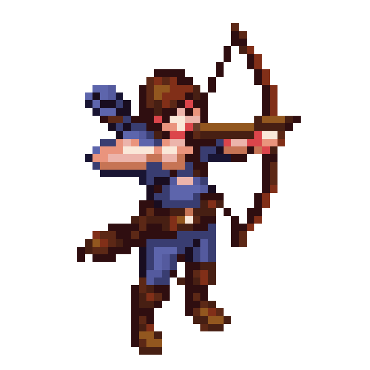 Archer Firing Arrow pixel art