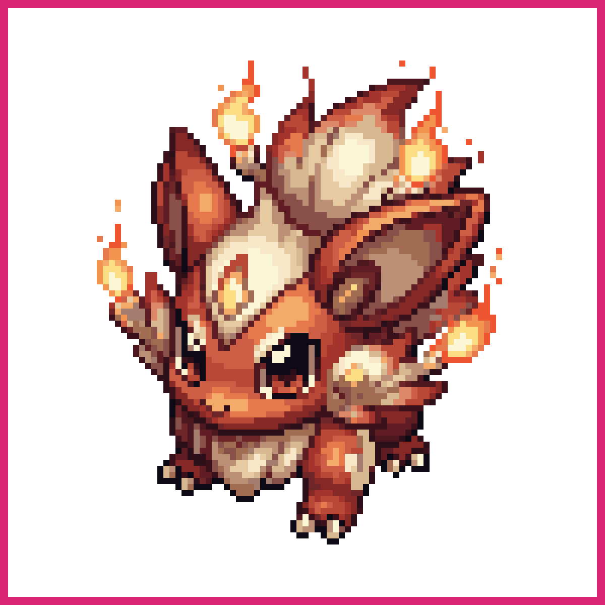 first-stage fire-type starter Pokémon — 80×96 pixel art sprite