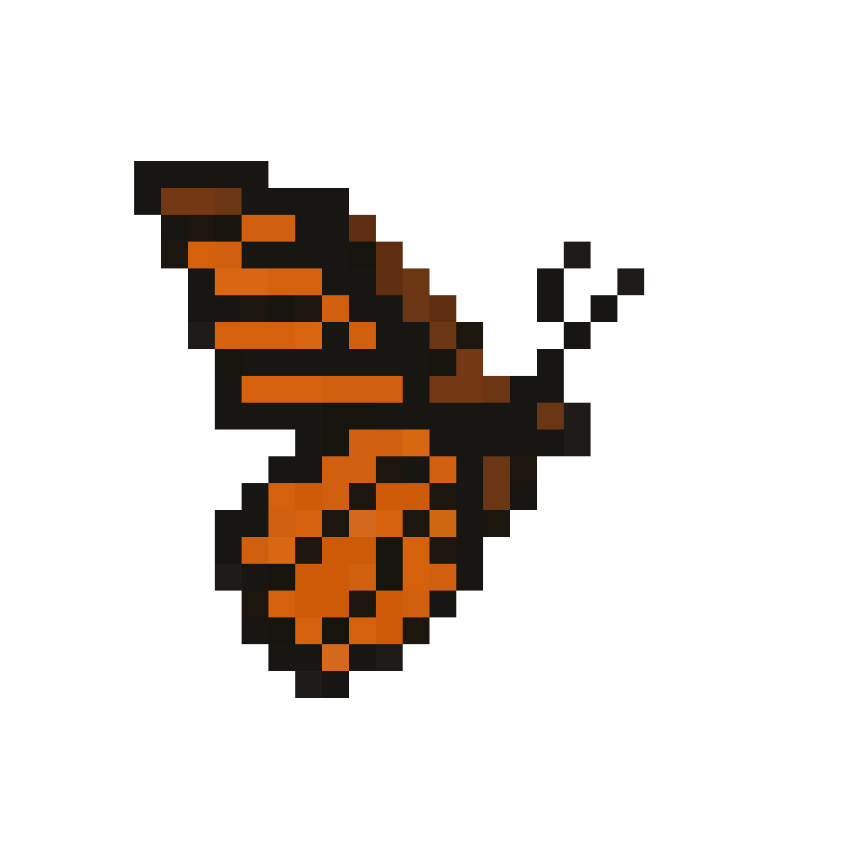 Side Profile of Butterfly in Flight pixel art
