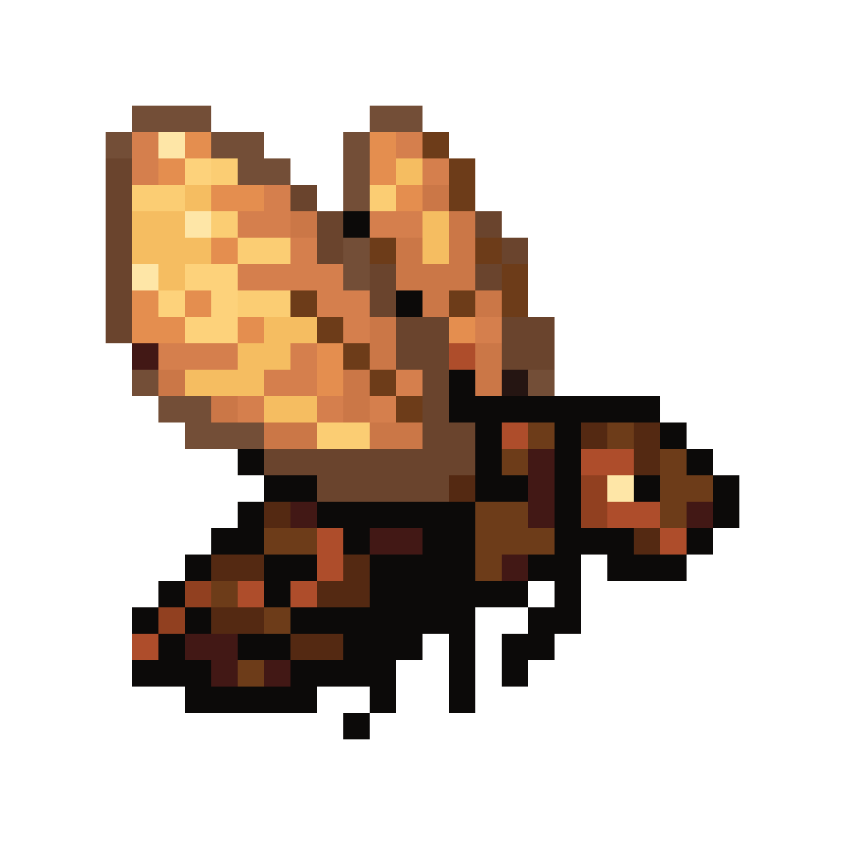 Side Profile of Firefly in Flight pixel art