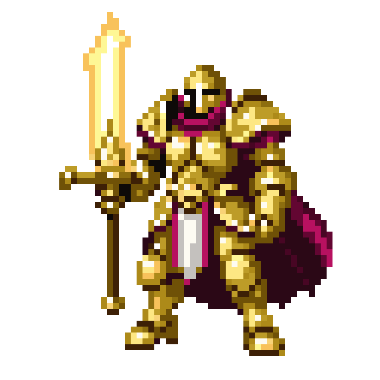 Retribution Paladin with Holy Sword pixel art