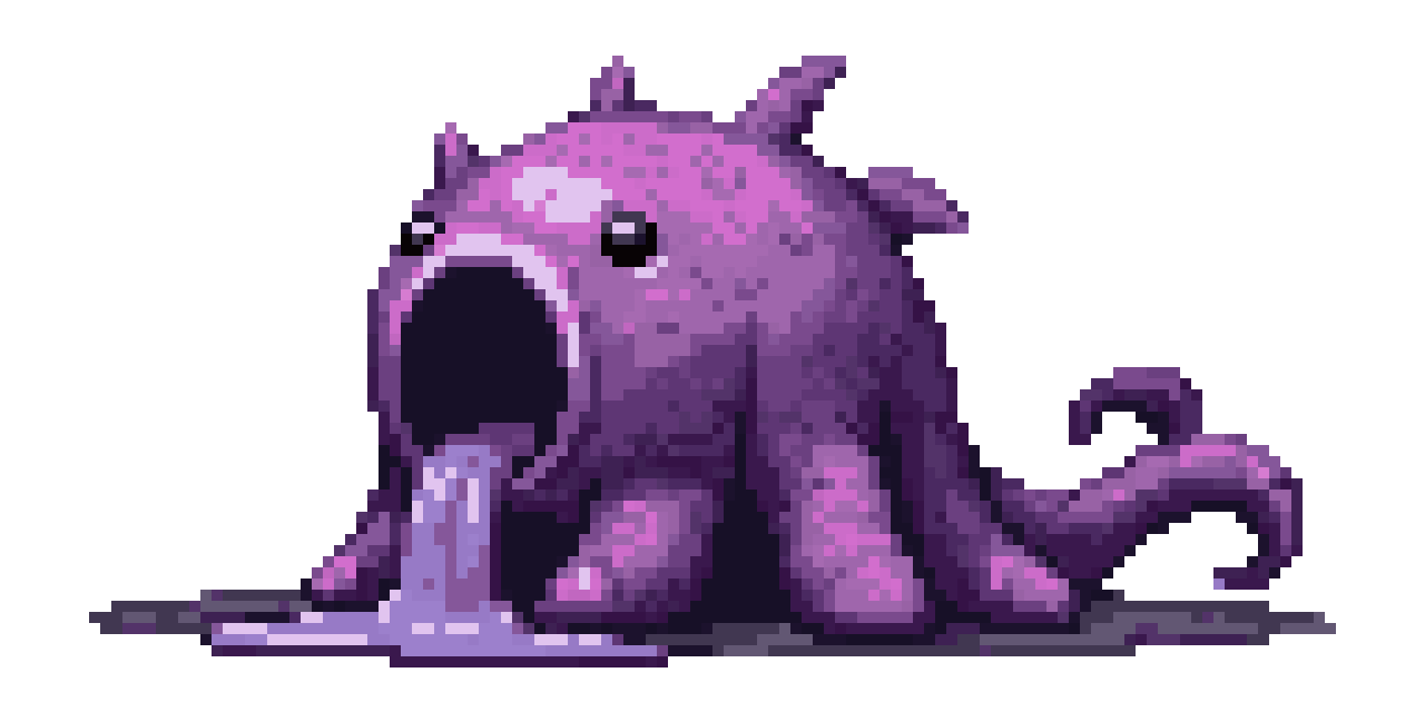 Large bubble monster with tentacles pixel art