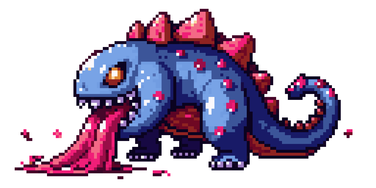 Large bubble monster with tentacles pixel art