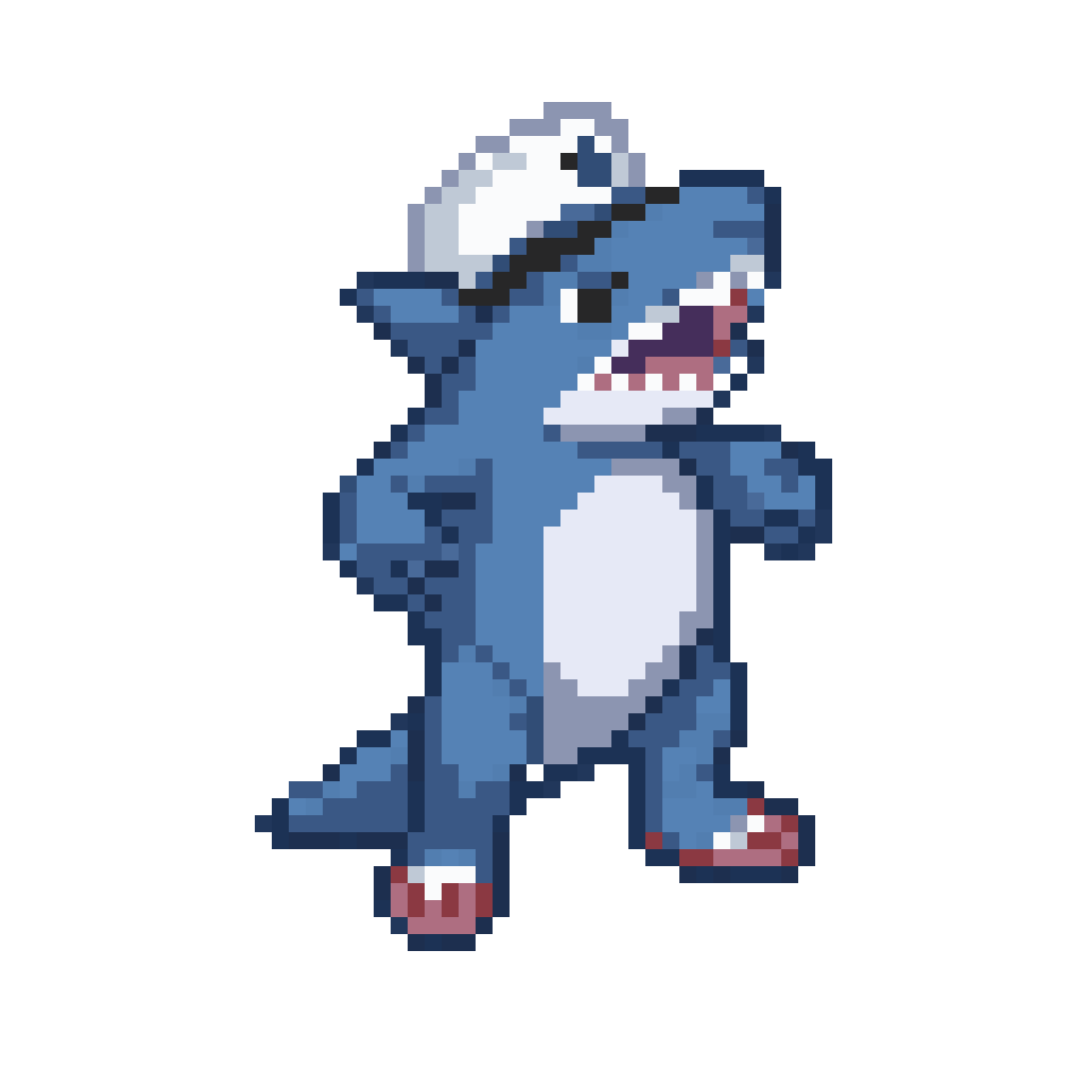 Shark Boss in Sailor Hat pixel art