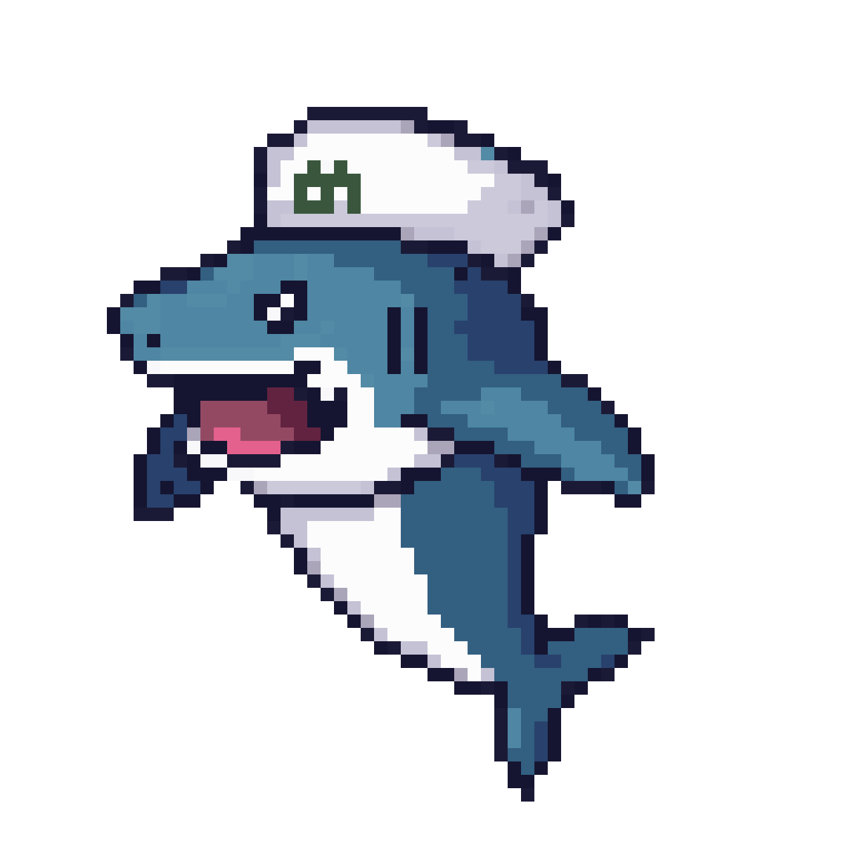 Shark Boss with Sailor Hat pixel art