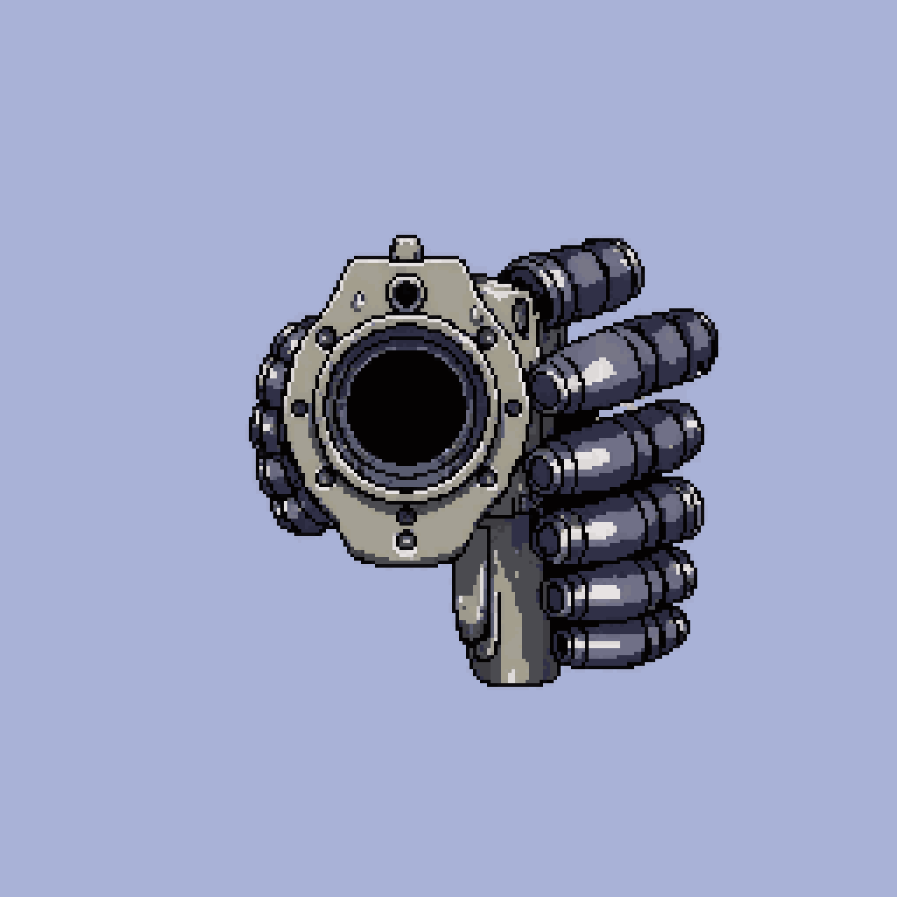 detailed pixel art pistol muzzle pixel art