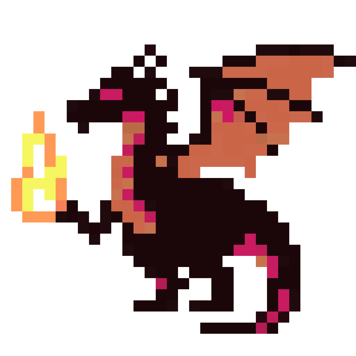 Retro Dragon Ready for Battle pixel art