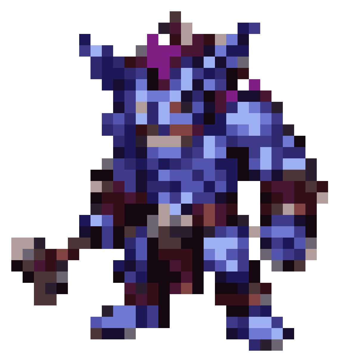 Retro troll ready for battle pixel art
