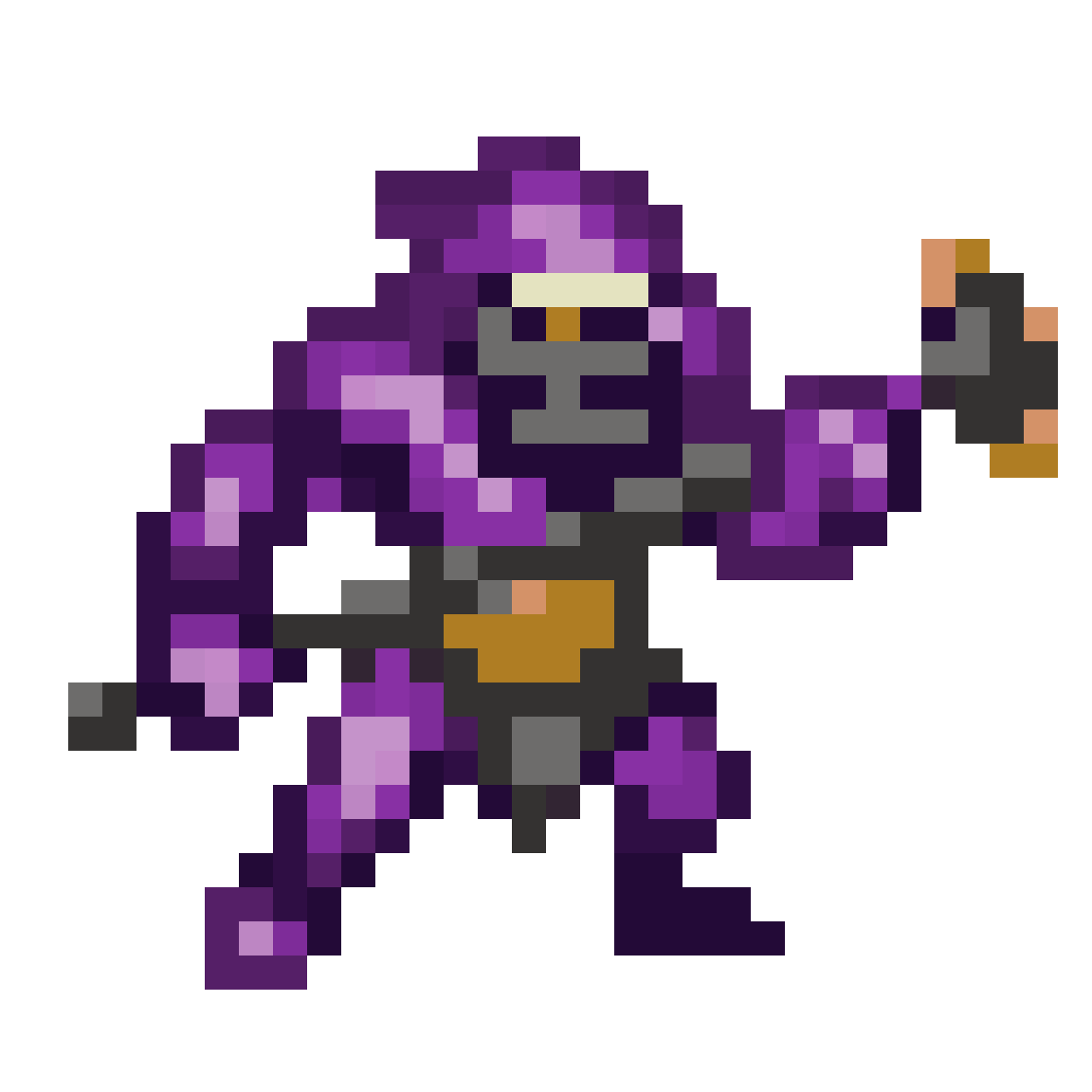Retro troll ready for battle pixel art