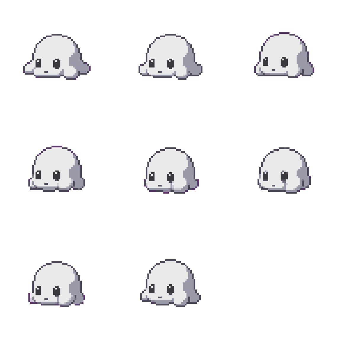 Cute Small Slime Monster Walking pixel art