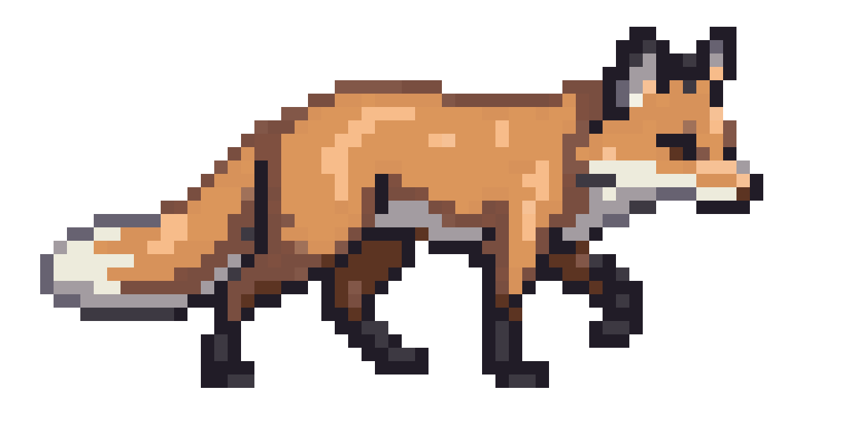 walking fox pixel art