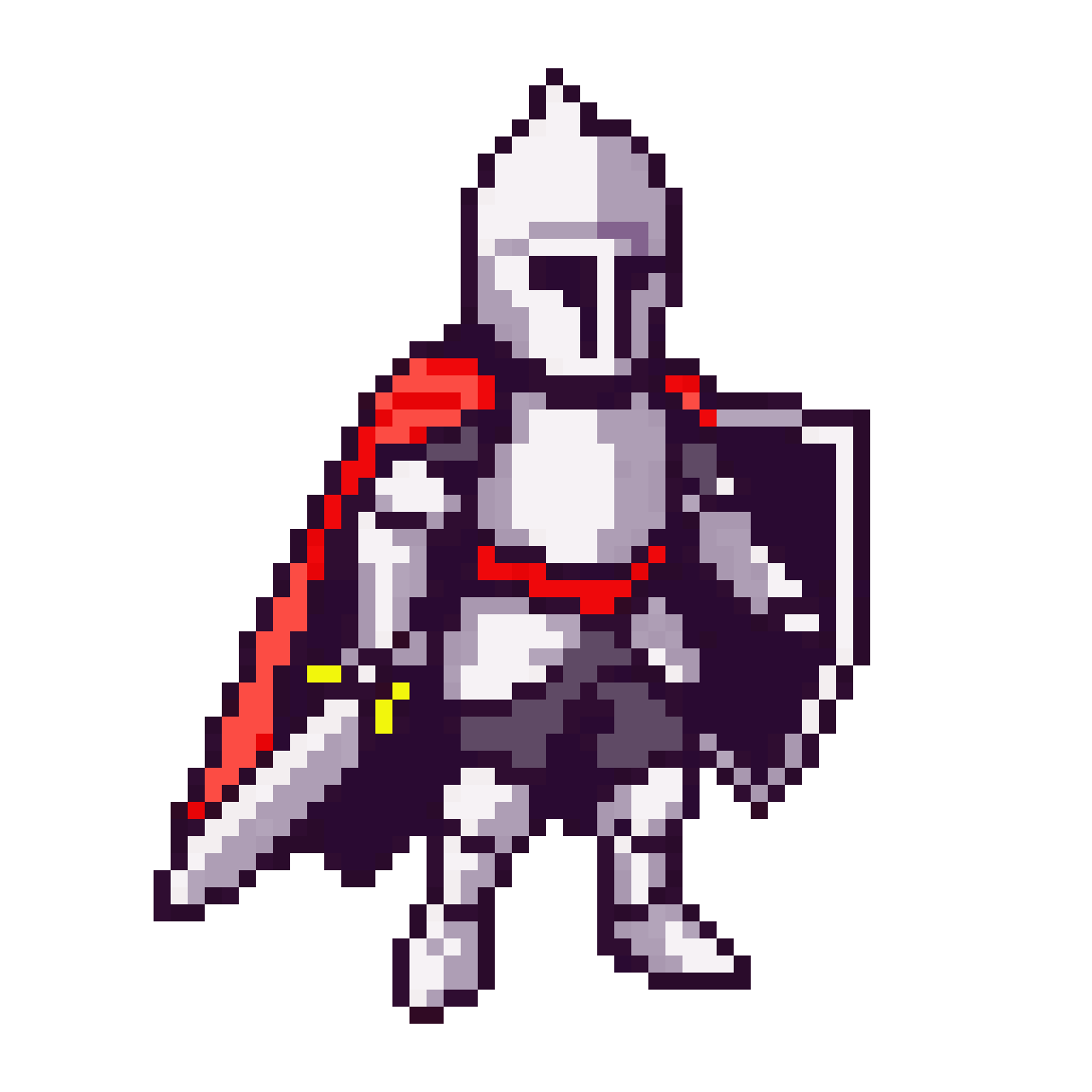 Medieval Knight in Silver Armor pixel art