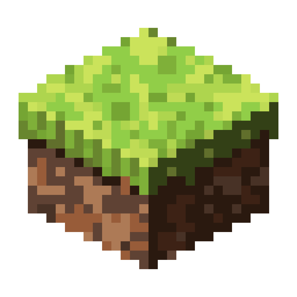 grass fiber. cube like, square, pixel art