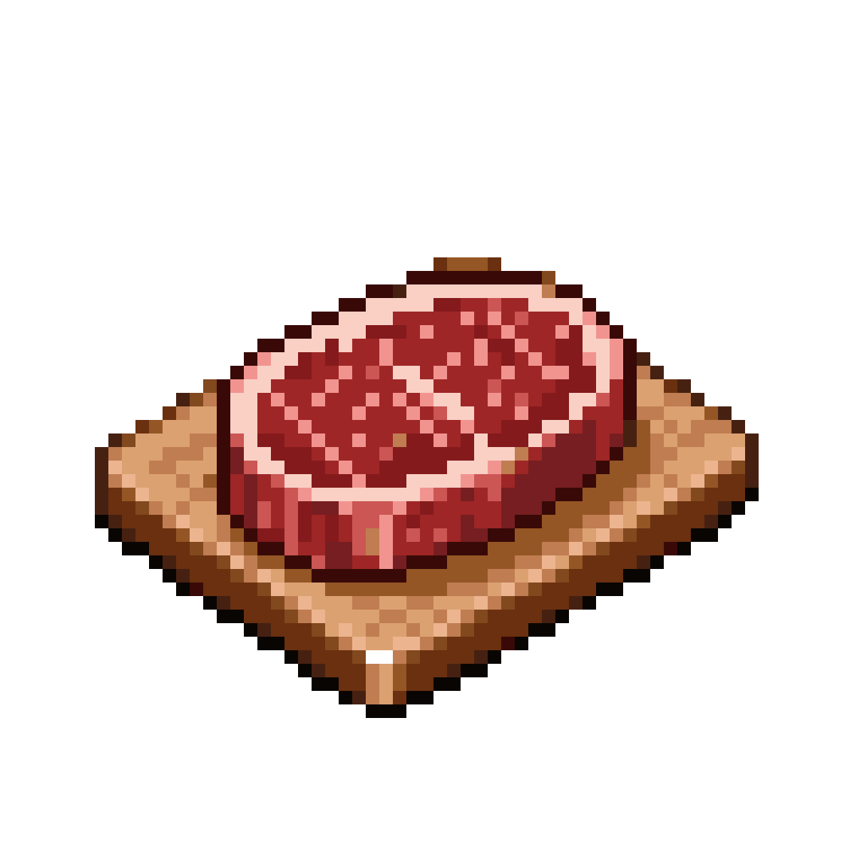 pixel art ribeye steak on cutting board pixel art