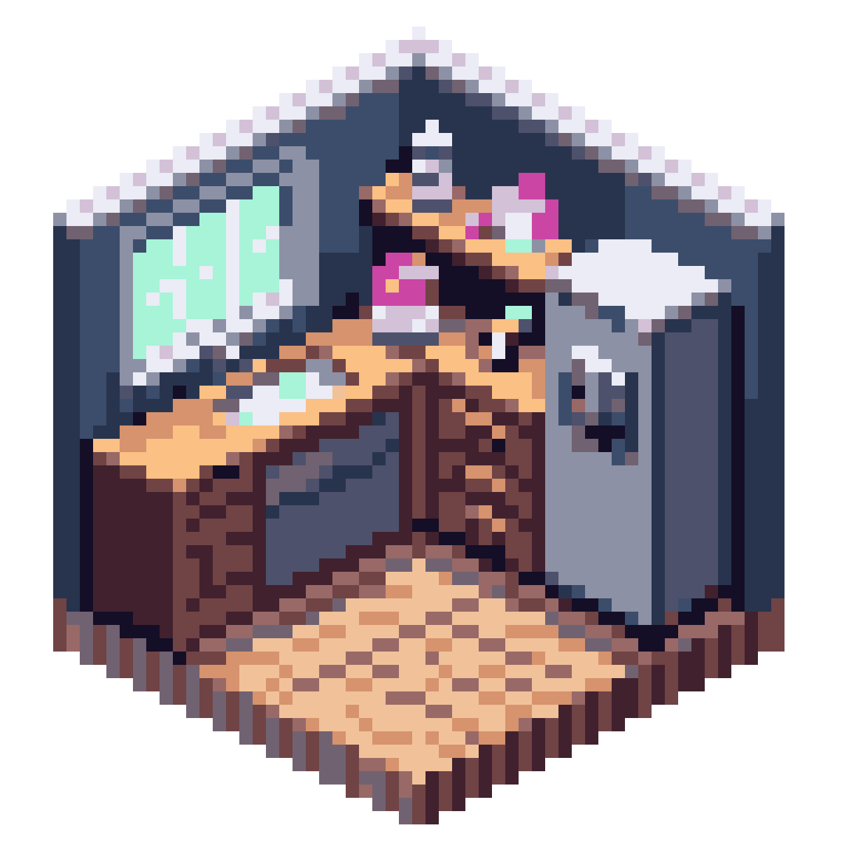 Cozy Sci-Fi Space-Station Kitchen pixel art