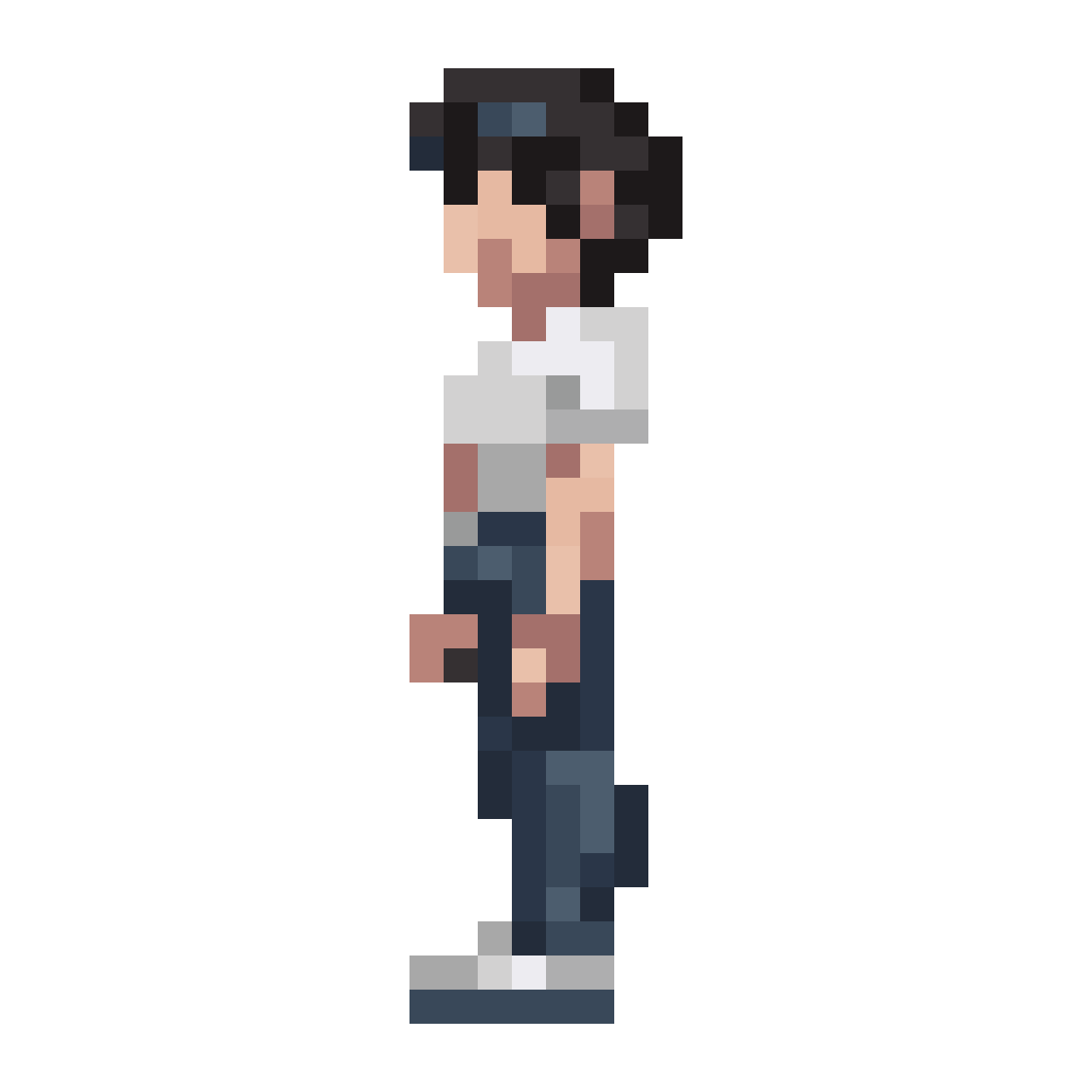 Pixel Sprite of a Girl in T-shirt and Jeans pixel art