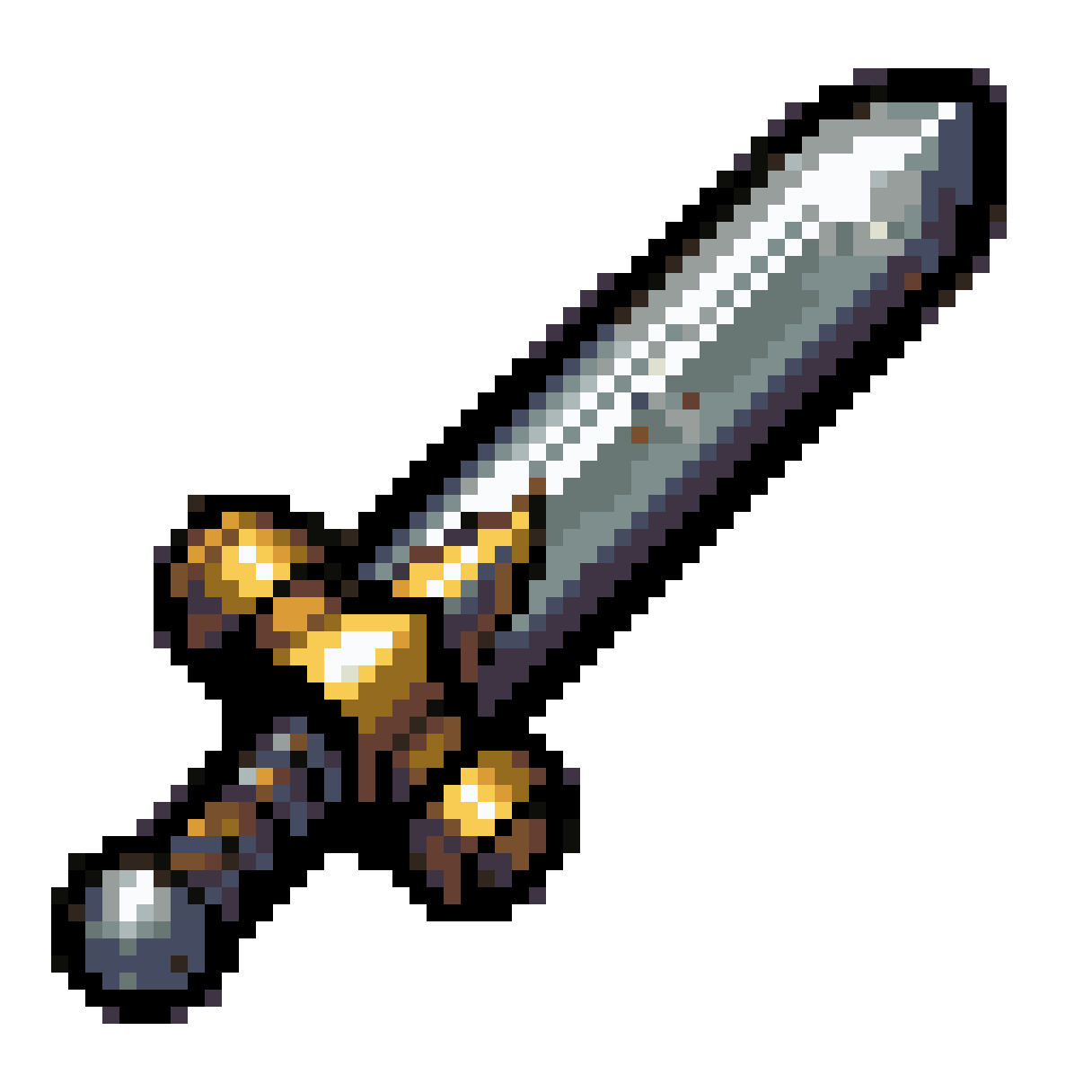 16-bit pixel art steel sword pixel art