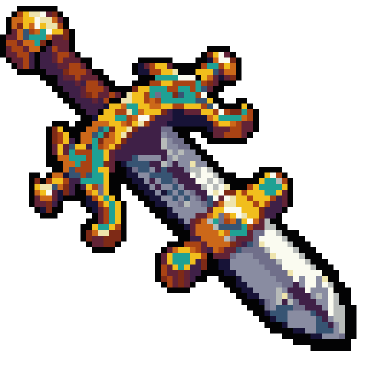 16-bit pixel art steel sword pixel art