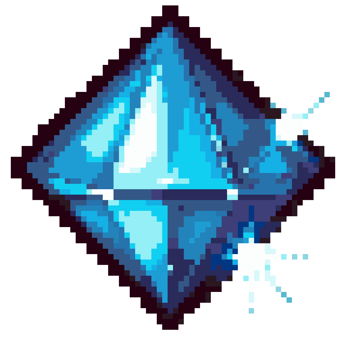16-bit blue diamond gem sprite pixel art