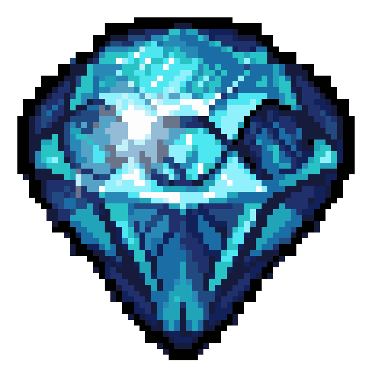 16-bit blue diamond gem sprite pixel art