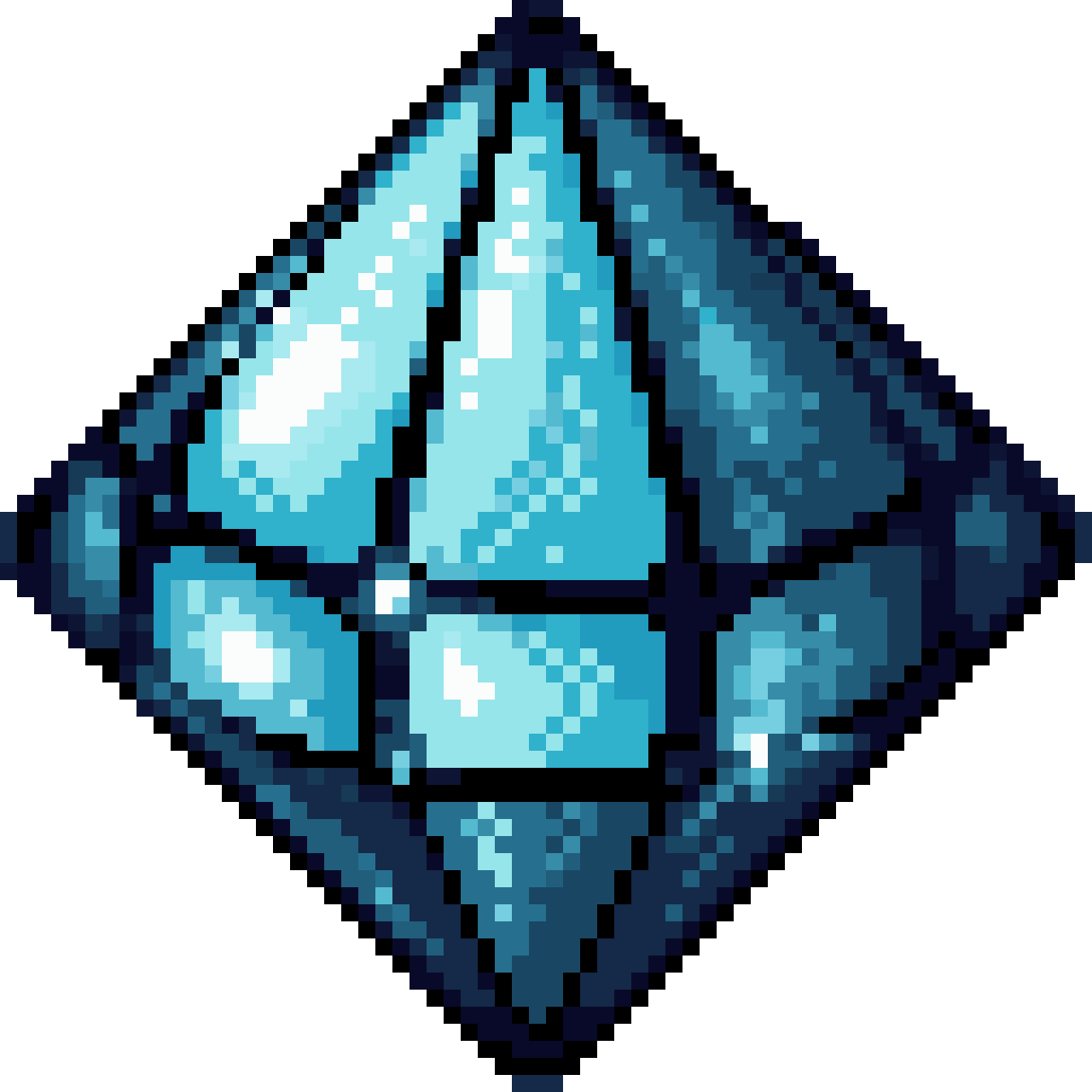 16-bit blue diamond gem sprite pixel art