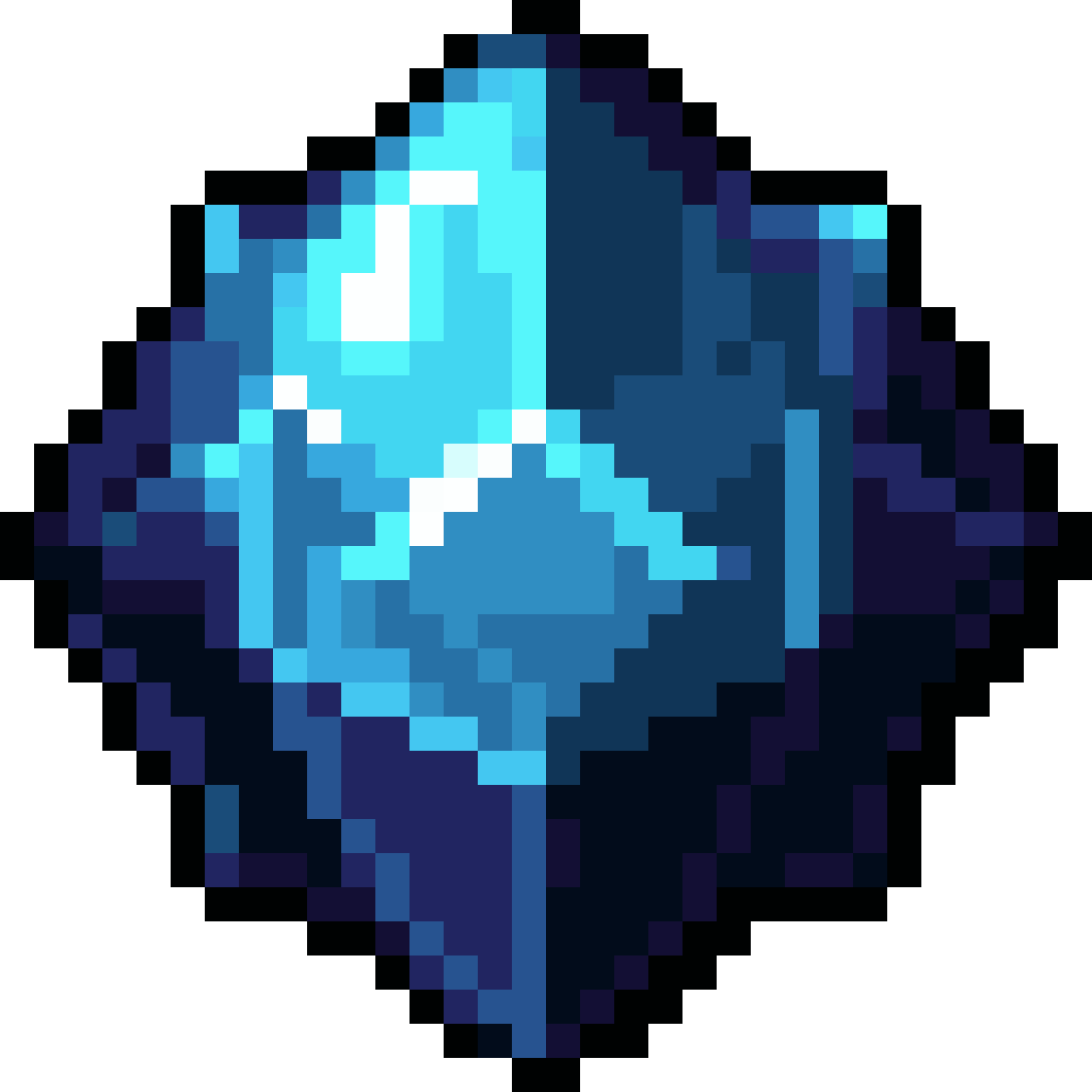 16-bit blue gem sprite pixel art
