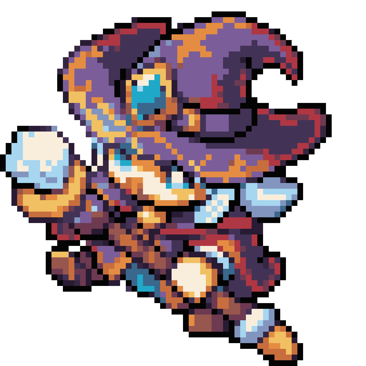 Wizard Staff with Diamond Gem pixel art