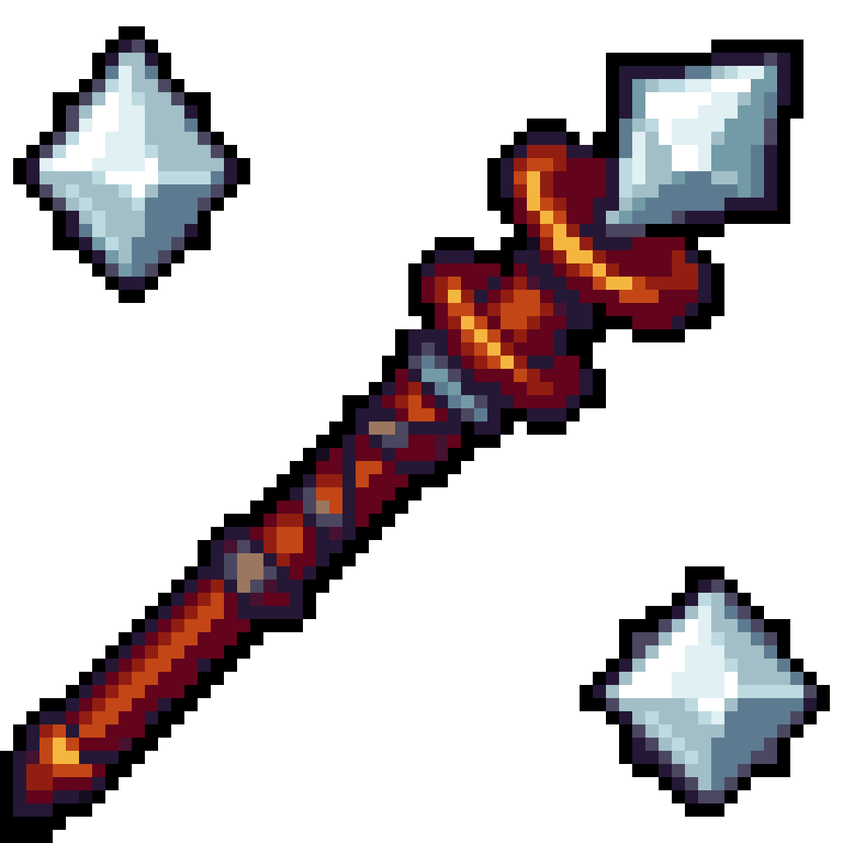 Wizard Staff with Diamond Gem pixel art