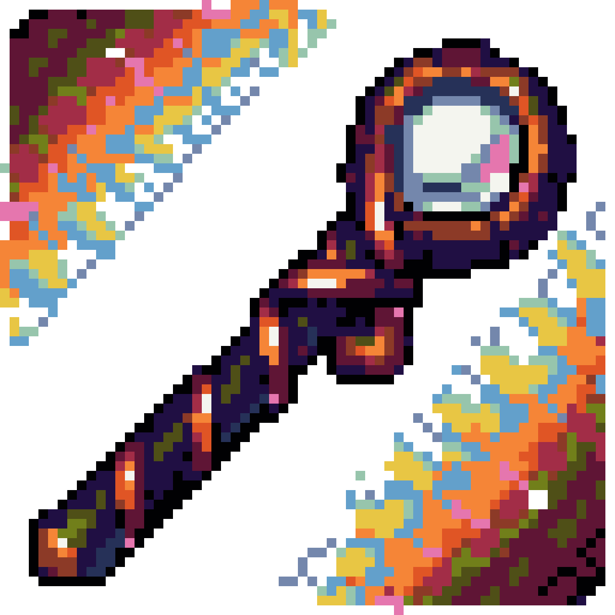 Wizard Staff with Diamond Gem pixel art