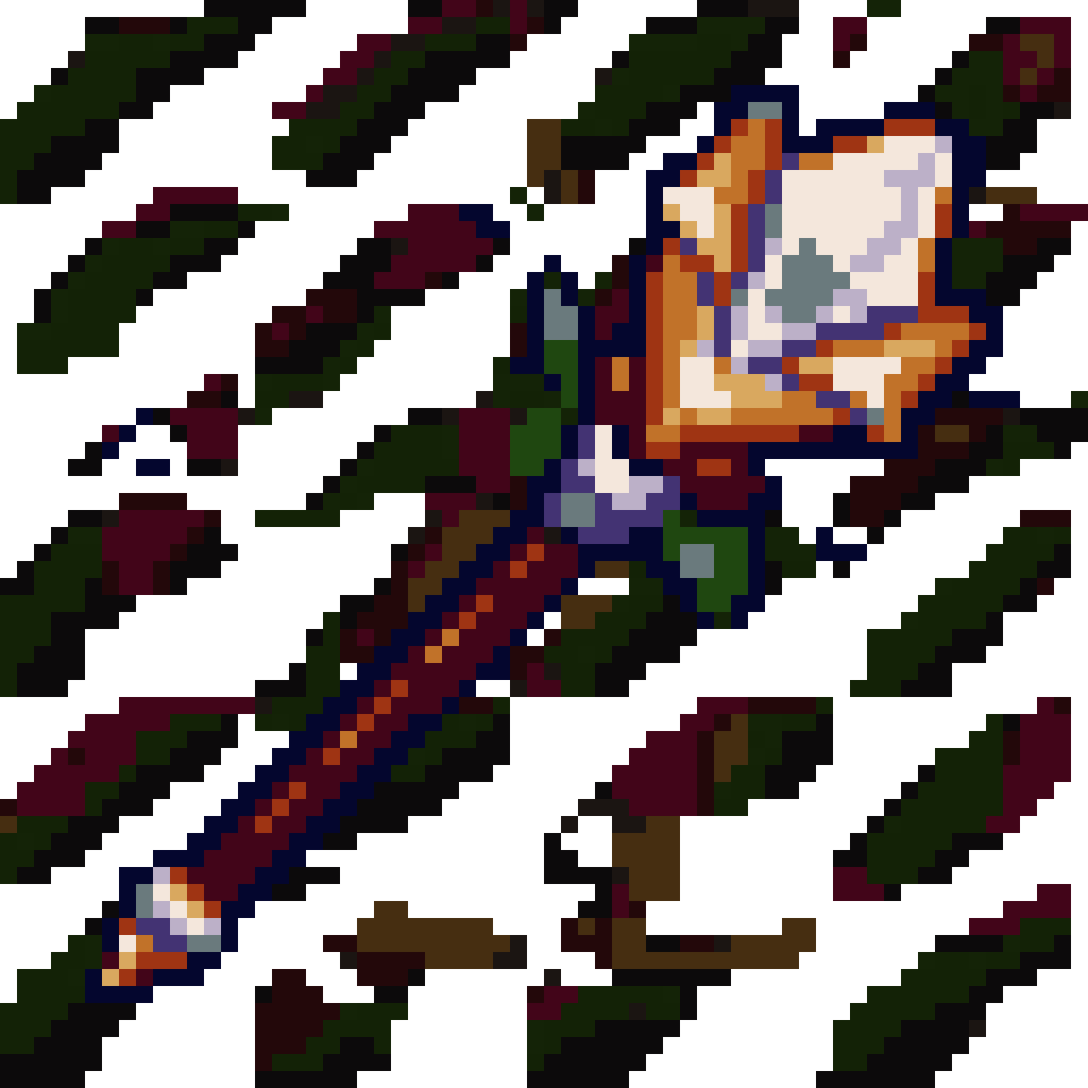 Wizard Staff with Diamond Gem pixel art