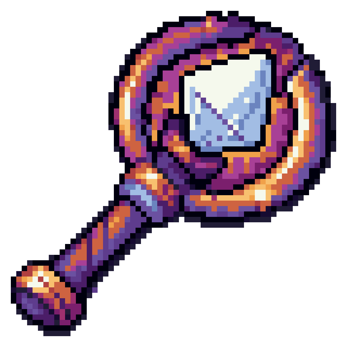 wizard staff with diamond gem pixel art
