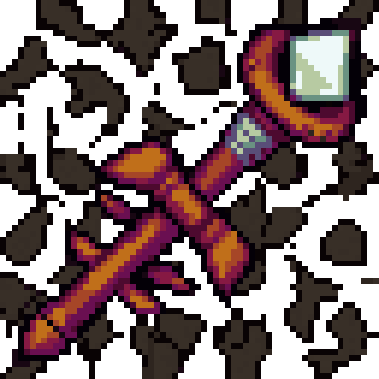 Wizard Staff with Diamond Gem pixel art