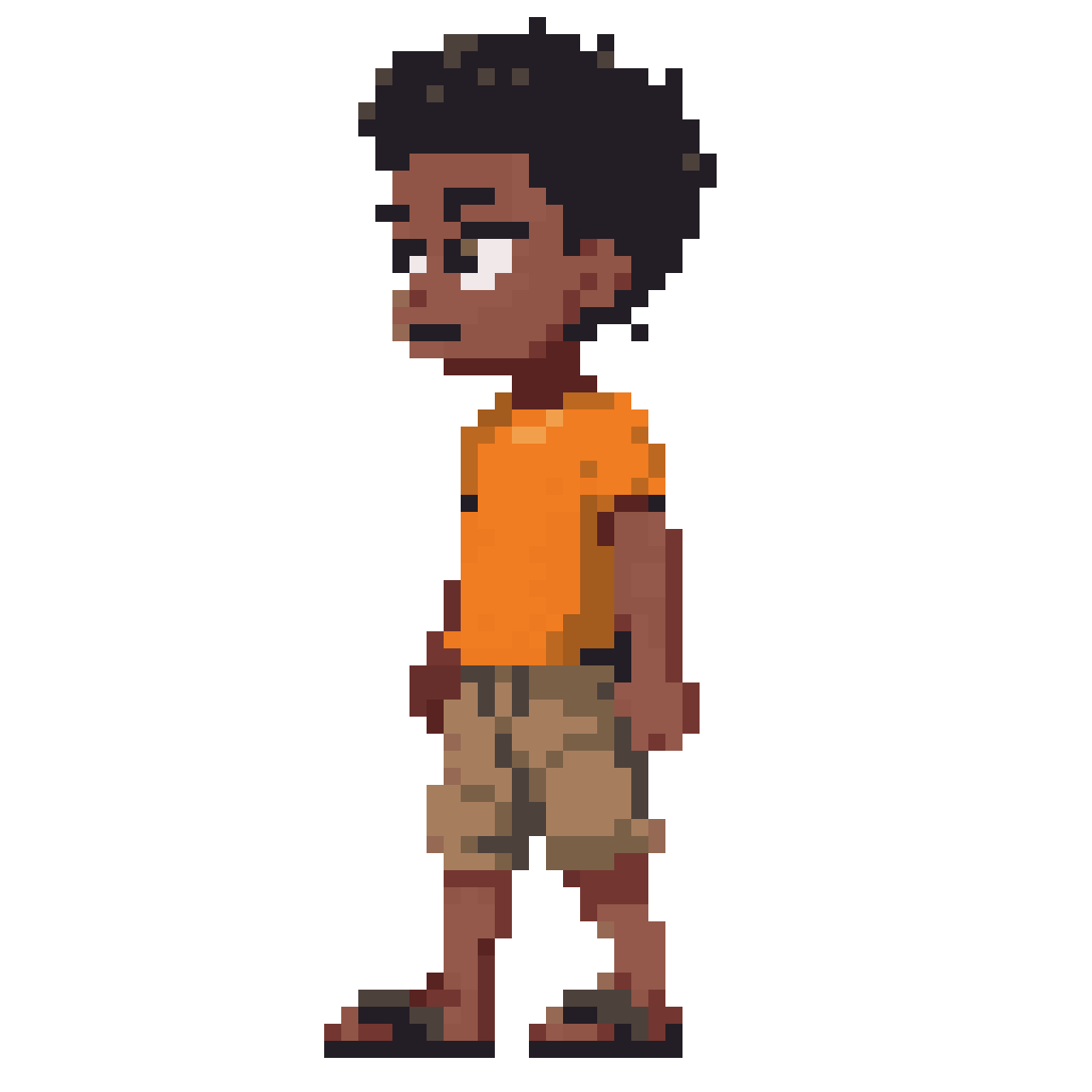 Young Cameroonian Street Thief pixel art