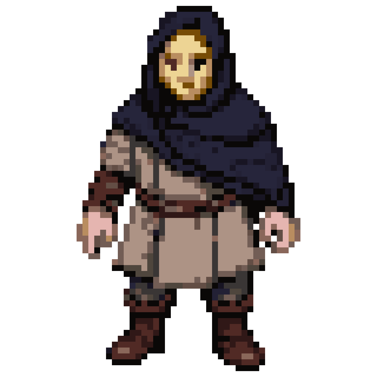 Medieval Slavic Wanderer Character pixel art