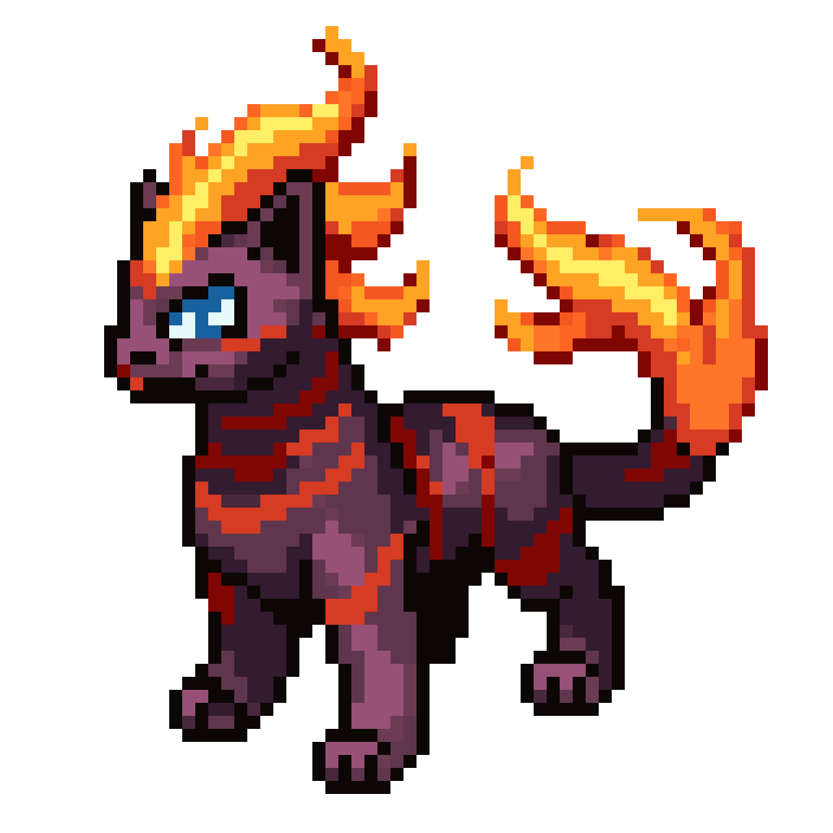 Legendary Fire Cat Evolution pixel art