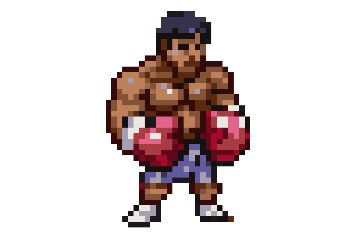 Pixelated Retro Boxer pixel art